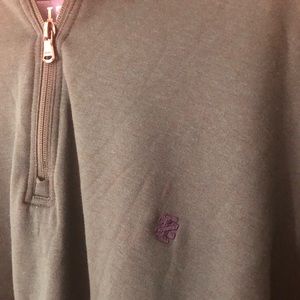 IZOD Big & Tall Quarter Zip Green Sweater